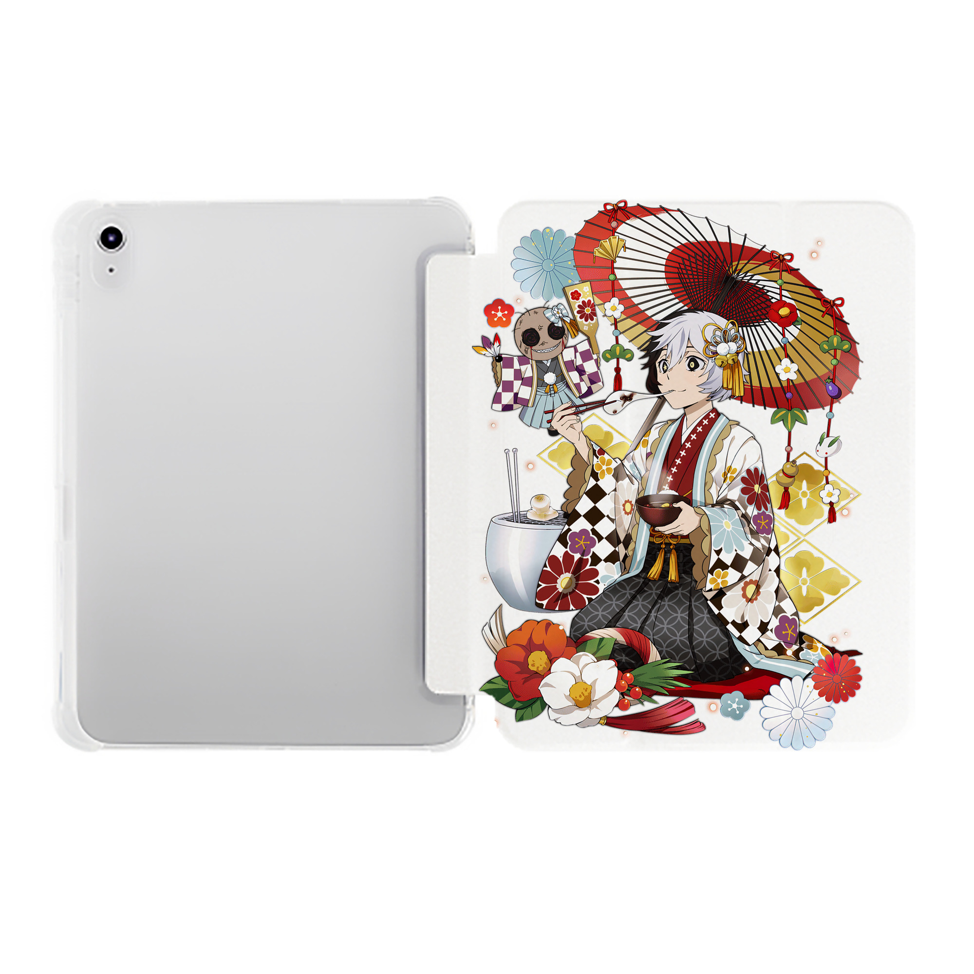 （画像用） 文豪ストレイドッグス Bungo Stray Dogs IPad ケース ペン収納付き 三つ折りスタンド PUレザー×シリコン 対応機種9.5/10.5/10.9インチ